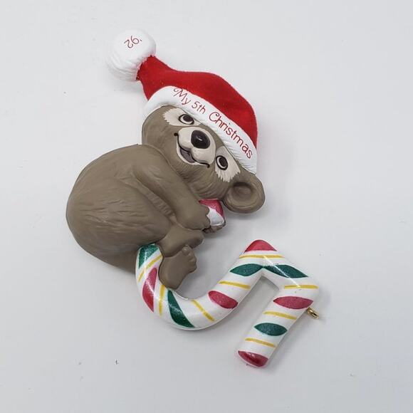 1992 Hallmark Child’s Fifth Christmas Handcrafted Keepsake Holiday Ornament - Picture 3 of 7